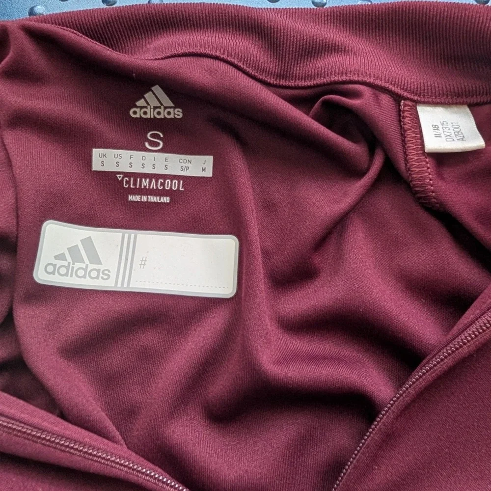 Adidas Climacool Mens Small Quarter Zip Training Shirt Maroon Soccer